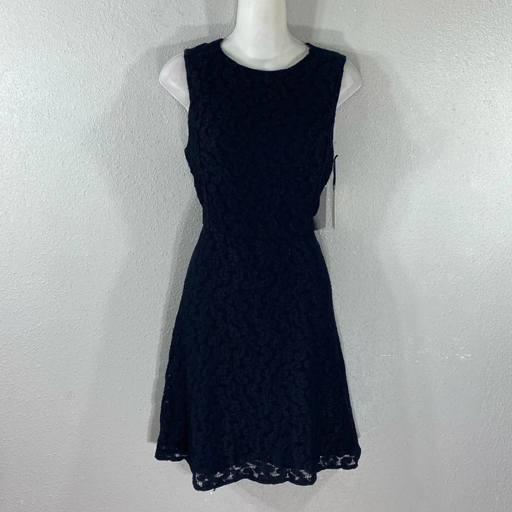 NWT Ali Ro Black Lace Sleeveless Fit Flare Dress 10 XX22